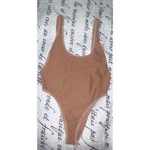Nude one-piece swimsuit